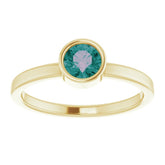14K Yellow 5 mm Lab-Grown Alexandrite Ring